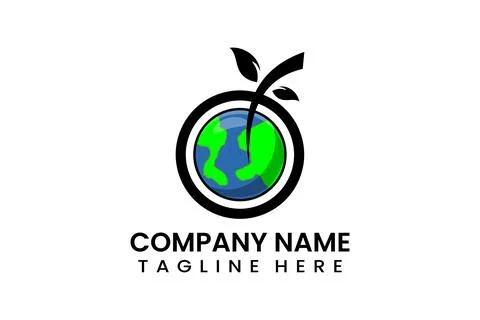 Flat vector fruit earth logo modern template Stock Illustration