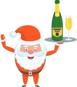 Flat vector funny happy Santa Claus character Stock-Illustration