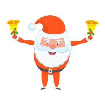 Flat vector funny happy Santa Claus character Illustrazione stock