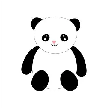 Flat vector of funny little panda . Cartoon character of cute bamboo bear. Gr Stock Illustration