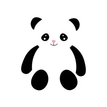 Flat vector of funny little panda . Cartoon character of cute bamboo bear. Gr Stock Illustration