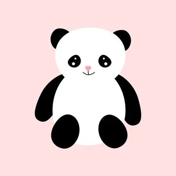 Flat vector of funny little panda . Cartoon character of cute bamboo bear. Gr Stock Illustration