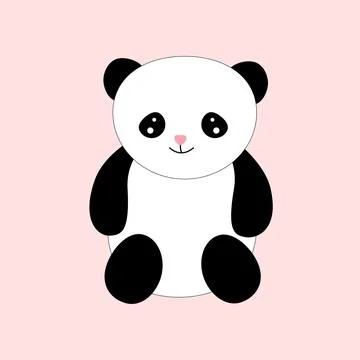 Flat vector of funny little panda . Cartoon character of cute bamboo bear. Gr Stock Illustration