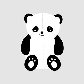 Flat vector of funny little panda . Cartoon character of cute bamboo bear. Gr Stock-Illustration