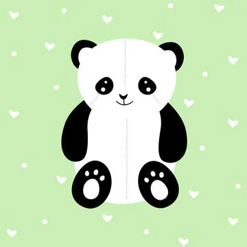 Flat vector of funny little panda . Cartoon character of cute bamboo bear. Gr Stock-Illustration
