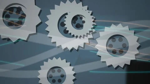 Flat vector gear cogwheel rotating seamless loop motion background Stock Footage 344972078
