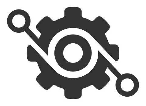 Flat Vector Gear Solution Icon イラスト素材