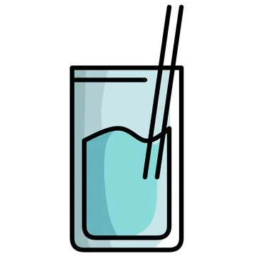 Flat vector glass of water, Illustrazione stock