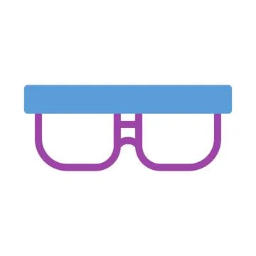 Flat Vector Glasses Blue and Purple Illustration Illustrazione stock