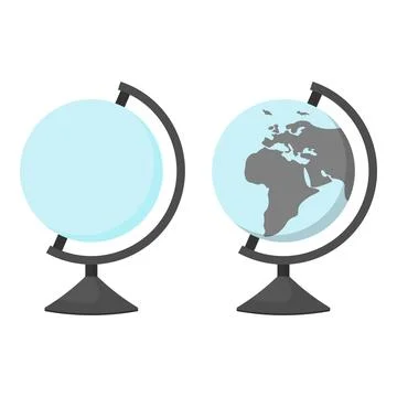 Flat vector globe set isolated on white Illustrazione stock