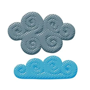 Flat vector gray cloudy overcast sky illustration Stock Illustration