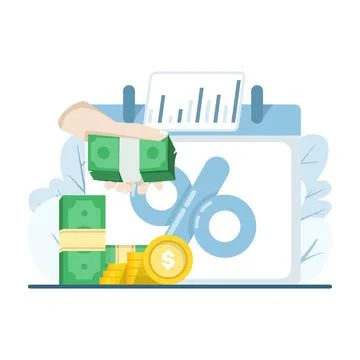 Flat vector of hand receiving cash, representing dividend yield, passive income. Stock Illustration