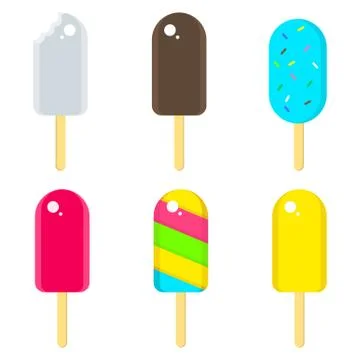 Flat vector Ice cream delicious sweet frozen dessert Illustrazione stock