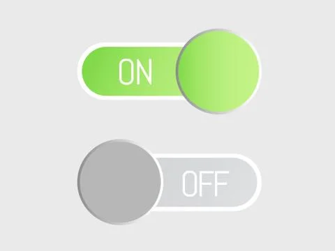 Flat vector icon On and Off Toggle switch button イラスト素材