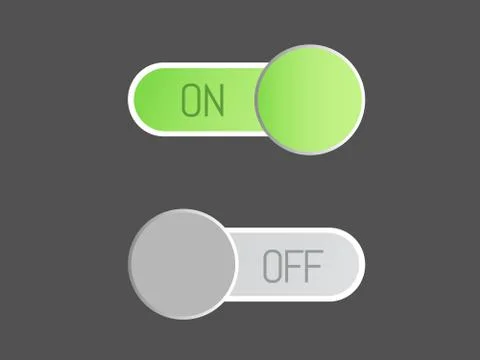 Flat vector icon On and Off Toggle switch button Stock Illustration
