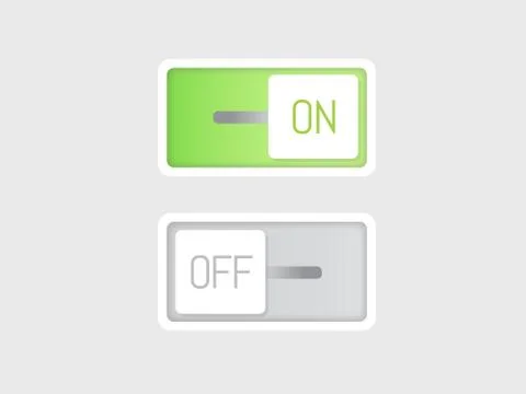 Flat vector icon On and Off Toggle switch button Stock Illustration