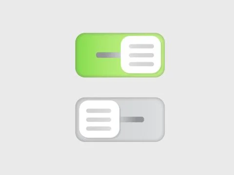 Flat vector icon On and Off Toggle switch button Stock Illustration
