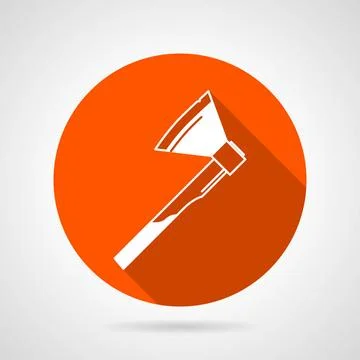 Flat vector icon for axe Orange round vector icon with white silhouette ax... Stock Photos