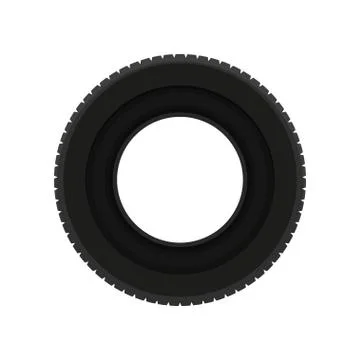 Flat vector icon of black car tire. Transport theme. Element for promo banner or Stock Illustration