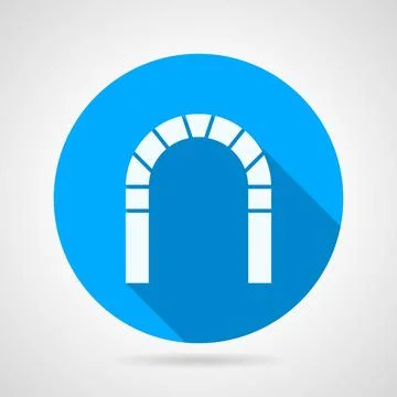 Flat vector icon for brick archway Flat round blue vector icon with white ... Stock Photos