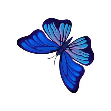 Flat vector icon of bright butterfly. Flying insect with two pairs of wings with Stock Illustration