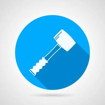 Flat vector icon for construction. Sledgehammer Round blue flat vector ico... Foto stock