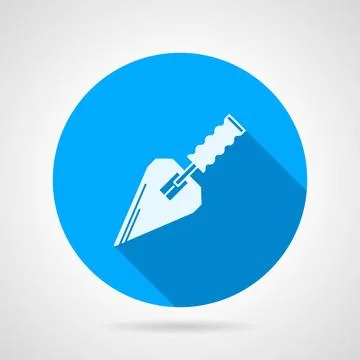 Flat vector icon for construction trowel Single round blue flat icon with ... Stock Photos