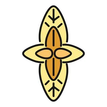 Flat vector icon depicting shelled nuts arranged in cross shape Illustrazione stock