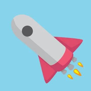 Flat vector icon design of a space rocket Stock Illustration