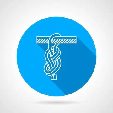 Flat vector icon for eight knot Circle blue flat vector icon with white co... Foto stock