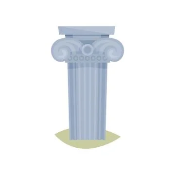 Flat vector icon of Greek column. Ancient architectural pillar. Museum symbol Stock Illustration