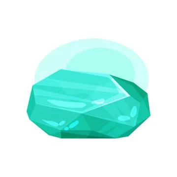 Flat vector icon of green gemstone. Precious stone. Luxury souvenir. Element for Stock Illustration
