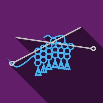 Flat vector icon for handmade. Knitting Illustrazione stock