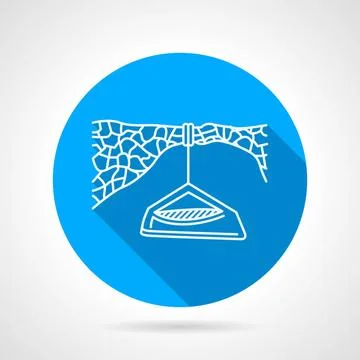 Flat vector icon for hanging camp Round blue flat line vector icon with wh... Stock Photos