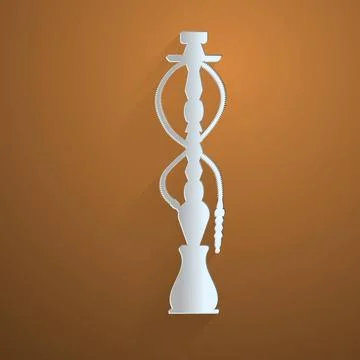 Flat vector icon for hookah Flat gray silhouette vector icon for hookah on... Stock Photos