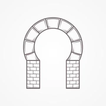 Flat vector icon for horseshoe arch Stock Illustration