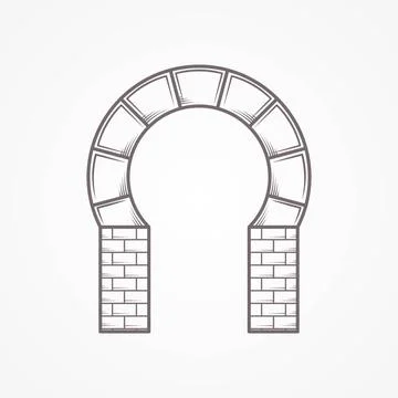 Flat vector icon for horseshoe arch Flat line vintage design vector icon f... Stock Photos