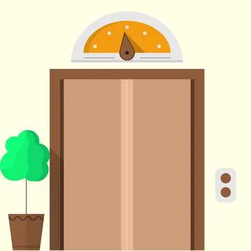 Flat vector icon for hotel. Closed elevator Flat colorful vector icon for ... Stock Photos