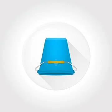 Flat vector icon for Ice Bucket Challenge. Flat circle vector icon with bl... Stock Photos