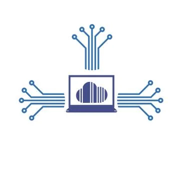 Flat Vector icon - illustration of computer network icon isolated on white Stock Illustration