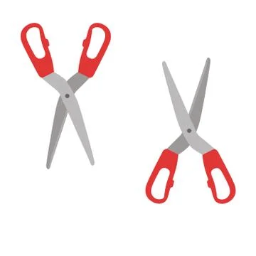 Flat Vector icon - illustration of Scissors icon isolated on white Stock Illustration