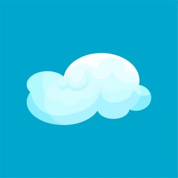Flat vector icon of light blue cloud flying in sky. Weather symbol. Element for Stock Illustration