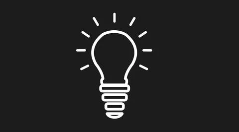 Flat vector icon of light bulb. Stock Illustration