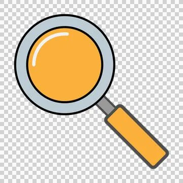 A flat vector icon of a magnifying glass. Illustrazione stock