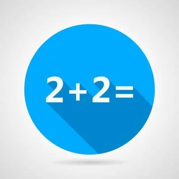 Flat vector icon for mathematics Round flat vector icon with white silhoue... Stock Photos