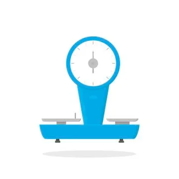 Flat vector icon of mechanical store scales. Device for measurement Stock Illustration