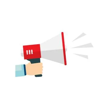 Flat vector icon of megaphone for social media marketing concept. Vector EPS1 Stock Illustration