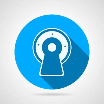 Flat vector icon for MRI Flat circle blue vector icon white silhouette MRI... Stock Photos