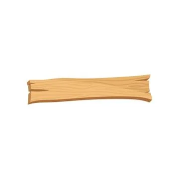 Flat vector icon of old wooden board with cracks and natural texture. Piece of Stock Illustration