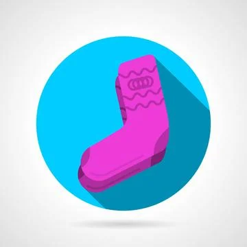 Flat vector icon for pink socks Single blue round flat vector icon for pin... Stock Photos